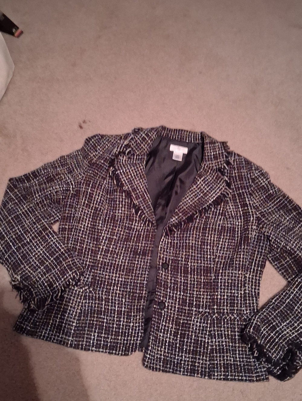 Apt. 9 Black and White Tweed Bouclé Blazer